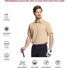 image:imageMens Golf Shirt Short and Long Sleeve Moisture Wicking Dry Fit Performance Solid Casual Pique Golf Polo Shirts for MenKhaki