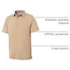 image:imageMens Golf Shirt Short and Long Sleeve Moisture Wicking Dry Fit Performance Solid Casual Pique Golf Polo Shirts for MenKhaki