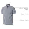 image:imageMens Golf Shirt Short and Long Sleeve Moisture Wicking Dry Fit Performance Solid Casual Pique Golf Polo Shirts for MenLight Grey