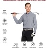 image:imageMens Golf Shirt Short and Long Sleeve Moisture Wicking Dry Fit Performance Solid Casual Pique Golf Polo Shirts for MenLight Greylong
