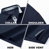 image:imageMens Golf Shirt Short and Long Sleeve Moisture Wicking Dry Fit Performance Solid Casual Pique Golf Polo Shirts for MenNavylong