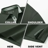 image:imageMens Golf Shirt Short and Long Sleeve Moisture Wicking Dry Fit Performance Solid Casual Pique Golf Polo Shirts for MenOlive Greenlong