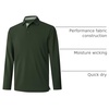 image:imageMens Golf Shirt Short and Long Sleeve Moisture Wicking Dry Fit Performance Solid Casual Pique Golf Polo Shirts for MenOlive Greenlong