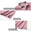 image:imageMens Golf Shirt Short and Long Sleeve Moisture Wicking Dry Fit Performance Solid Casual Pique Golf Polo Shirts for MenPale Pink