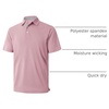 image:imageMens Golf Shirt Short and Long Sleeve Moisture Wicking Dry Fit Performance Solid Casual Pique Golf Polo Shirts for MenPale Pink