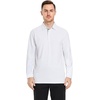 image:imageMens Golf Shirt Short and Long Sleeve Moisture Wicking Dry Fit Performance Solid Casual Pique Golf Polo Shirts for MenWhitelong