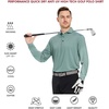image:imageMens Polo Shirts Short and Long Sleeve Casual Solid Stylish Dry Fit Performance Designed Collared Golf Polo Shirts for MenBeryl Greenlong