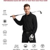 image:imageMens Polo Shirts Short and Long Sleeve Casual Solid Stylish Dry Fit Performance Designed Collared Golf Polo Shirts for MenBlacklong
