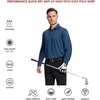 image:imageMens Polo Shirts Short and Long Sleeve Casual Solid Stylish Dry Fit Performance Designed Collared Golf Polo Shirts for MenBluelong