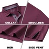 image:imageMens Polo Shirts Short and Long Sleeve Casual Solid Stylish Dry Fit Performance Designed Collared Golf Polo Shirts for MenBordeaux Redlong