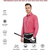 image:imageMens Polo Shirts Short and Long Sleeve Casual Solid Stylish Dry Fit Performance Designed Collared Golf Polo Shirts for MenCranberrylong
