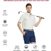 image:imageMens Polo Shirts Short and Long Sleeve Casual Solid Stylish Dry Fit Performance Designed Collared Golf Polo Shirts for MenCream