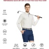 image:imageMens Polo Shirts Short and Long Sleeve Casual Solid Stylish Dry Fit Performance Designed Collared Golf Polo Shirts for MenCreamlong