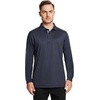image:imageMens Polo Shirts Short and Long Sleeve Casual Solid Stylish Dry Fit Performance Designed Collared Golf Polo Shirts for MenDark Greylong
