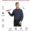 image:imageMens Polo Shirts Short and Long Sleeve Casual Solid Stylish Dry Fit Performance Designed Collared Golf Polo Shirts for MenDark Greylong