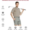 image:imageMens Polo Shirts Short and Long Sleeve Casual Solid Stylish Dry Fit Performance Designed Collared Golf Polo Shirts for MenDark Khaki