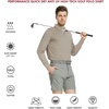 image:imageMens Polo Shirts Short and Long Sleeve Casual Solid Stylish Dry Fit Performance Designed Collared Golf Polo Shirts for MenDark Khakilong