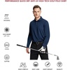 image:imageMens Polo Shirts Short and Long Sleeve Casual Solid Stylish Dry Fit Performance Designed Collared Golf Polo Shirts for MenNavylong