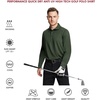 image:imageMens Polo Shirts Short and Long Sleeve Casual Solid Stylish Dry Fit Performance Designed Collared Golf Polo Shirts for MenOlive Greenlong