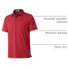 image:imageMens Polo Shirts Short and Long Sleeve Casual Solid Stylish Dry Fit Performance Designed Collared Golf Polo Shirts for MenRed
