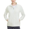 image:imageM MAELREG Fleece Lined Jacket Women Mock Neck Performance WaterResistant Lightweight Stretch Athletic Jackets with PocketsBeige