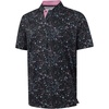 image:imageM MAELREG Golf Shirts for Men Collarless Performance Dry Fit Stretch Henley Casual Printed Mens Polo Shirts Short SleeveBlack Splatter