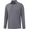 image:imageM MAELREG Golf Shirts for Men Dry Fit Performance Lightweight Heather Contrast Collar Mens Polo Shirts Short and Long SleeveBlack Grey Heather