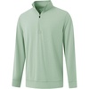 image:imageM MAELREG Quarter Zip Pullover Men Moisture Wicking Performance Heather Midlayer Golf 14 Zip Pullover Mens SweatshirtBeryl Green Melange