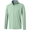 image:imageM MAELREG Quarter Zip Pullover Men Performance Dry Fit Stripe Mock Neck Midlayer Golf 14 Zip Pullover Mens SweatshirtBeryl Green Melange