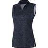 image:imageM MAELREG Womens Golf Shirt Sleeveless Collared Zip Up Patterns Polo Moisture Wicking Dry Fit Tennis Tank TopBlack Gray Blocks