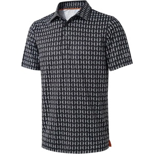 image:imageGolf Shirts for Men Dry Fit Short Sleeve Print Performance Moisture Wicking Polo ShirtBlack White Twister