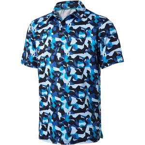 image:imageGolf Shirts for Men Dry Fit Short Sleeve Print Performance Moisture Wicking Polo ShirtBlue Camo