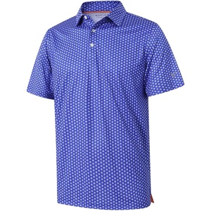 image:imageGolf Shirts for Men Dry Fit Short Sleeve Print Performance Moisture Wicking Polo ShirtBlue Daisy
