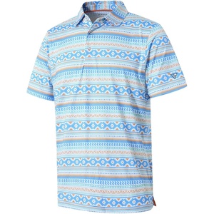 image:imageGolf Shirts for Men Dry Fit Short Sleeve Print Performance Moisture Wicking Polo ShirtBlue Ethnic