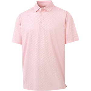 image:imageGolf Shirts for Men Dry Fit Short Sleeve Print Performance Moisture Wicking Polo ShirtCandy Pink Symbol