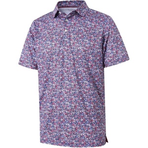 image:imageGolf Shirts for Men Dry Fit Short Sleeve Print Performance Moisture Wicking Polo ShirtColorful Floral