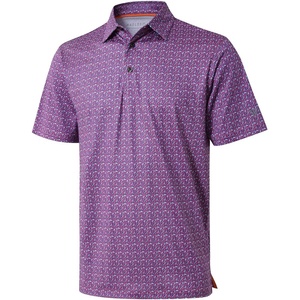 image:imageGolf Shirts for Men Dry Fit Short Sleeve Print Performance Moisture Wicking Polo ShirtMagenta Geo