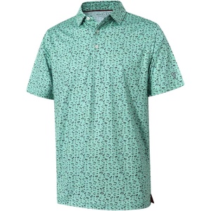image:imageGolf Shirts for Men Dry Fit Short Sleeve Print Performance Moisture Wicking Polo ShirtMint Seaside Palm