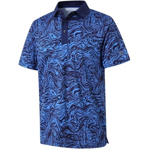 image:imageGolf Shirts for Men Dry Fit Short Sleeve Print Performance Moisture Wicking Polo ShirtNavy Blue Vortex