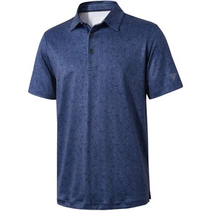 image:imageGolf Shirts for Men Dry Fit Short Sleeve Print Performance Moisture Wicking Polo ShirtNavy Leaf
