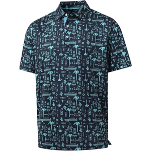 image:imageGolf Shirts for Men Dry Fit Short Sleeve Print Performance Moisture Wicking Polo ShirtNavy Ocean Beach