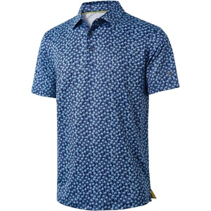 image:imageGolf Shirts for Men Dry Fit Short Sleeve Print Performance Moisture Wicking Polo ShirtNavy Palm