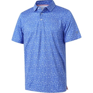 image:imageGolf Shirts for Men Dry Fit Short Sleeve Print Performance Moisture Wicking Polo ShirtOcean Blue Seaside Palm
