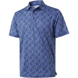image:imageGolf Shirts for Men Dry Fit Short Sleeve Print Performance Moisture Wicking Polo ShirtRoyal Blue Square