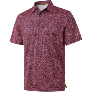 image:imageGolf Shirts for Men Dry Fit Short Sleeve Print Performance Moisture Wicking Polo ShirtScarlet Oval