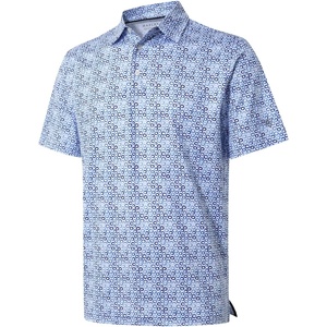 image:imageGolf Shirts for Men Dry Fit Short Sleeve Print Performance Moisture Wicking Polo ShirtWhite Blue Bubble