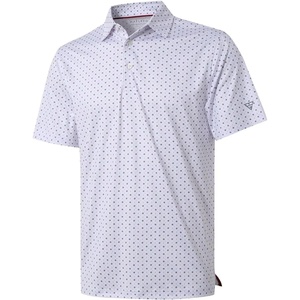 image:imageGolf Shirts for Men Dry Fit Short Sleeve Print Performance Moisture Wicking Polo ShirtWhite Geo