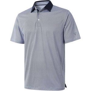 image:imageGolf Shirts for Men Dry Fit Short Sleeve Print Performance Moisture Wicking Polo ShirtWhite Navy Interlink