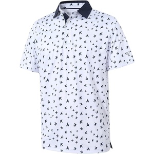 image:imageGolf Shirts for Men Dry Fit Short Sleeve Print Performance Moisture Wicking Polo ShirtWhite Navy Seagull