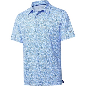 image:imageGolf Shirts for Men Dry Fit Short Sleeve Print Performance Moisture Wicking Polo ShirtWhite Paisley